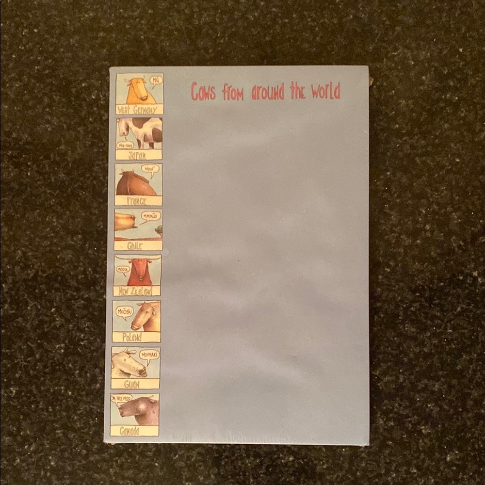 New! Vintage Cows from Around the World Notepad